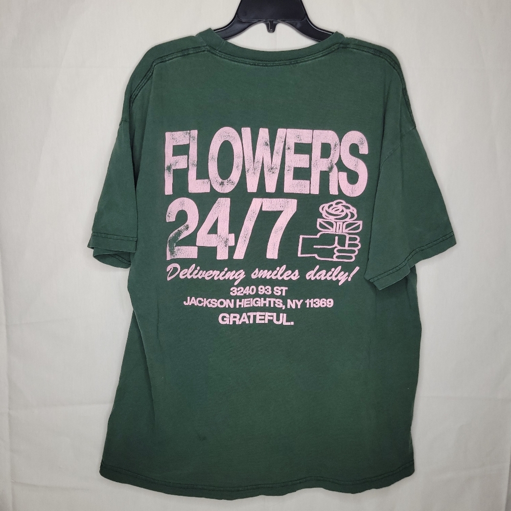 Grateful Green T-Shirt with Pink Print Size‎ 2XL